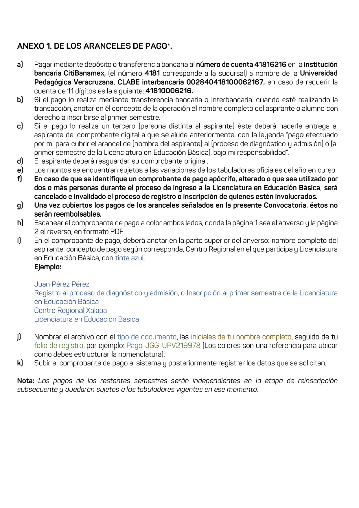 Convocatoria Licenciaturas 2021 Anexos