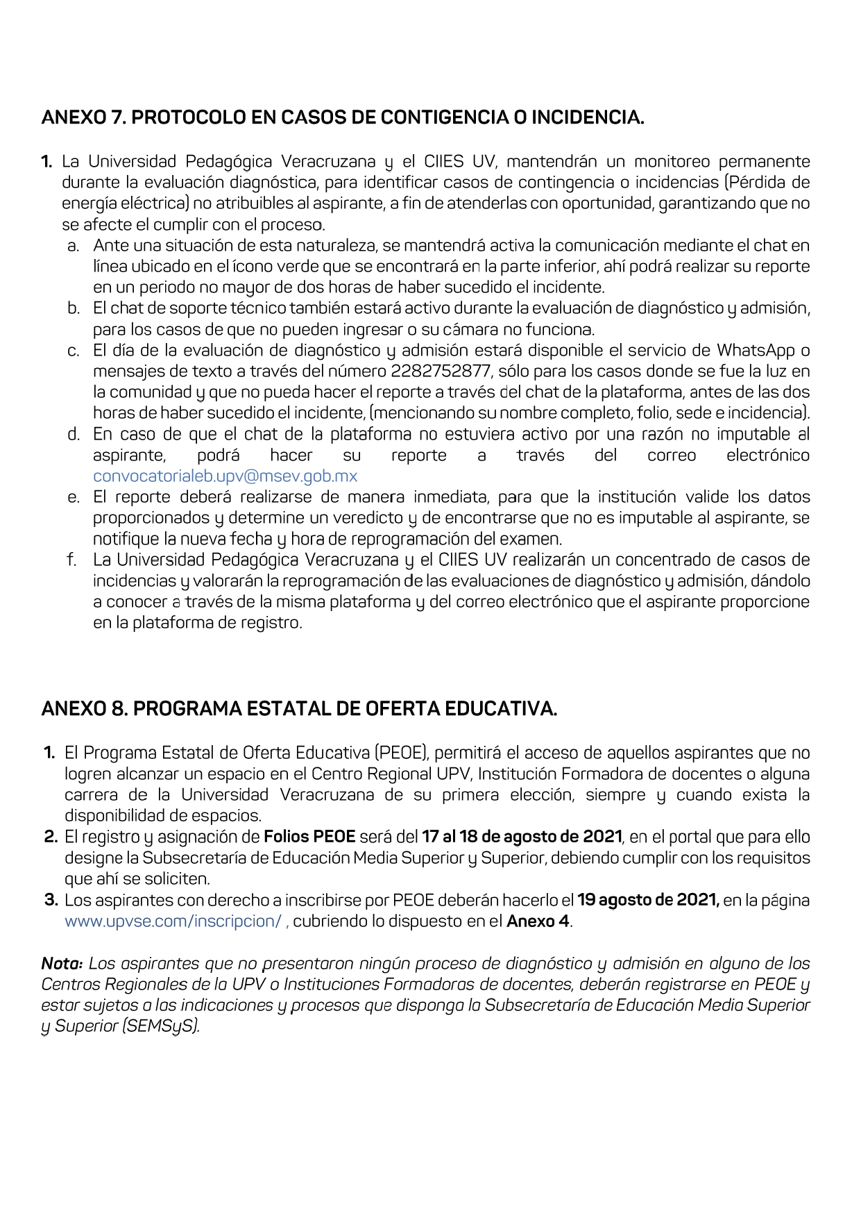 Convocatoria Licenciaturas 2021 Anexos