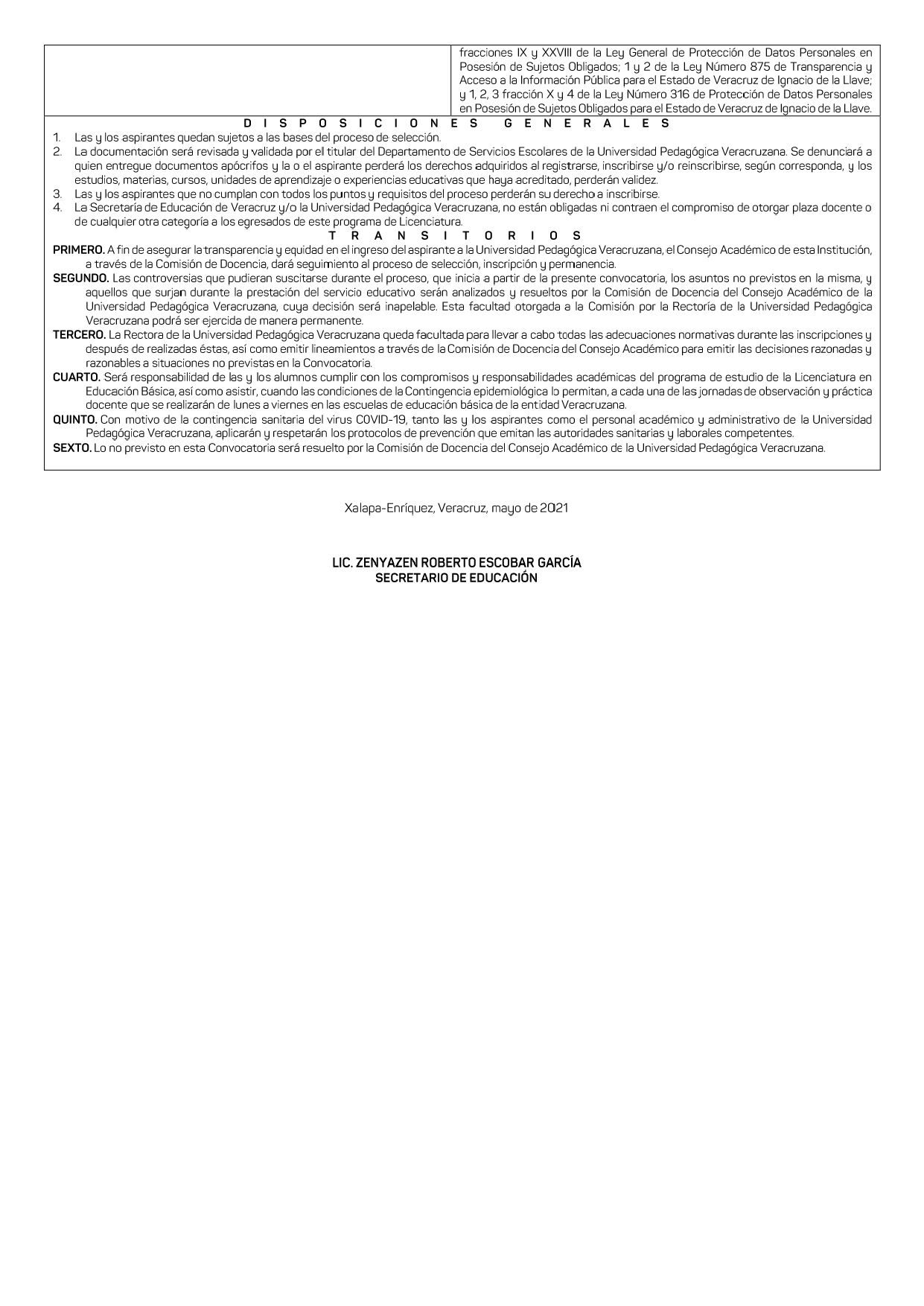 Convocatoria Licenciaturas 2021 Pag 2