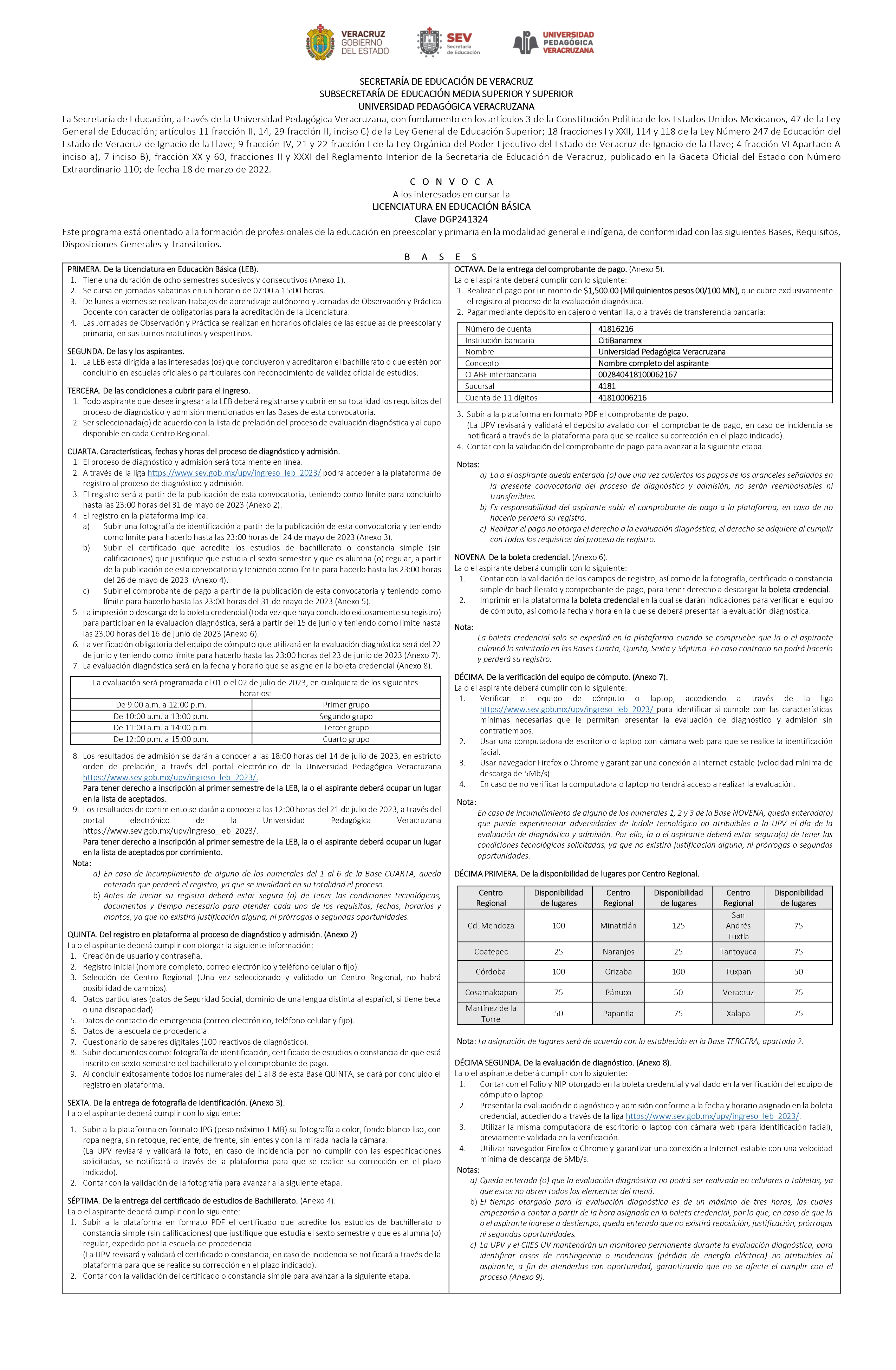 Convocatoria Licenciaturas 2023 Pag 1