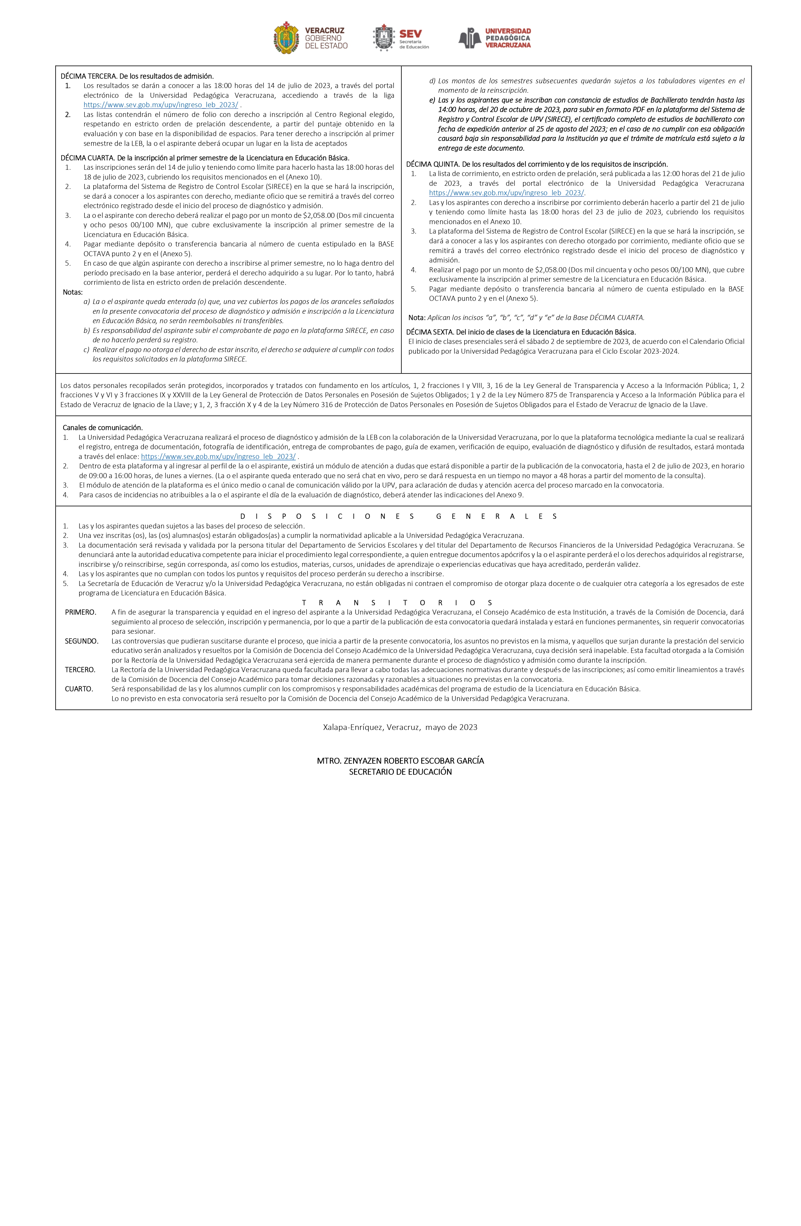 Convocatoria Licenciaturas 2023 Pag 2