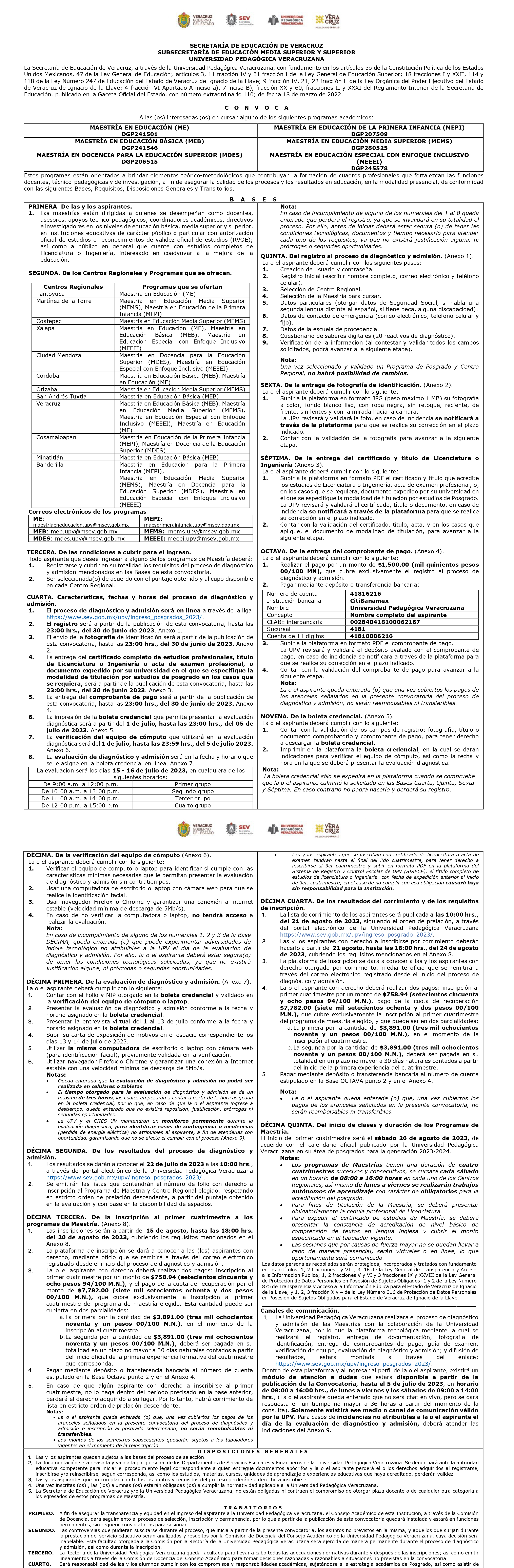 CONVOCATORIA UPV POSGRADOS 2023